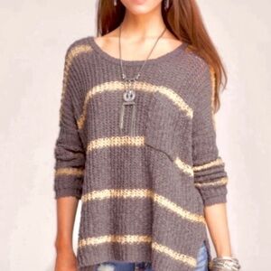 Free People Oversized Stripe Knit Sweater